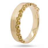 Yellow Diamond Studded Band Ring